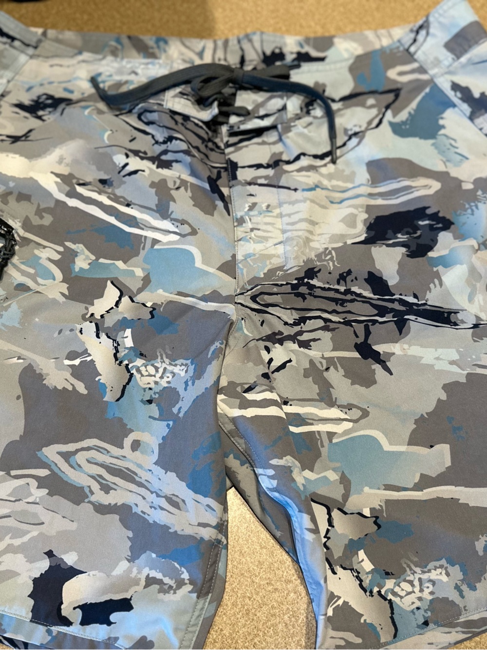 Under Armour Blue Gray Camo Swim Trunks